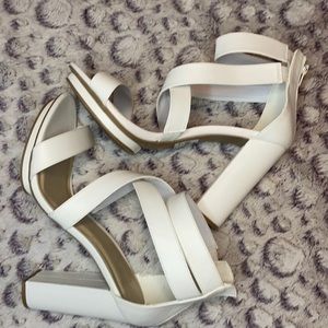 White Strap high heels